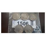 (5) BUFFALO NICKELS,