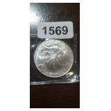 2001 AMERICAN EAGLE, 1 OUNCE .999 FINE SILVER