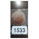 CANADIAN $5 1 OUNCE, .9999 FINE SILVER  (TONING)