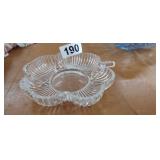 FEDERAL GLASS CLOVER LEAF CANDY DISH