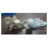 CHERUB CANDLE HOLDER AND STATUE