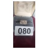 STERLING SILVER RING, SIZE 8,