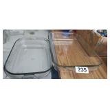 (2) GLASS BAKING DISHES, 13"