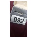 PRETTY 14K WHITE GOLD RING, SIZE 7.5