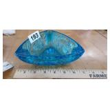 HAZEL ATLAS CARPI BLUE ASHTRAY
