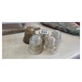 (5) VINTAGE GLASS INSULATORS