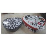 (2) HEART TINS