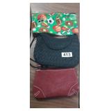 2 PURSES AND COSMETIC BAG