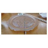 JEANNETTE GLASS IRIS AND HERRINGBONE SERVING DISH