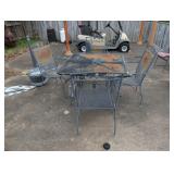 IRON TABLE WITH 4 CHAIRS