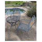 IRON TABLE WITH 2 CHAIRS