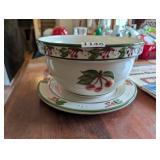 (2) CHERRY BOWL AND PLATE SET