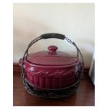 STONEWARE DISH WITH CARRIER