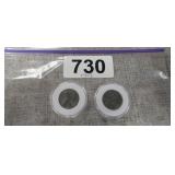 (2) 1943 WW2 STEEL PENNIES