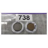 1903 FRANCE 25 CENTIMES & 1950 GERMAN 10 PFENNIG