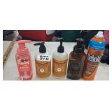 (4) BOTTLES OF HAND SOAP, (1 BEHOLD FURNITURE POLH