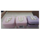 (3) SMALL JEWELRY BOXES, 1 HAS JEWELRY