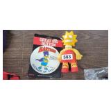 LISA SIMPSON FIGURINE AND BART BUTTON