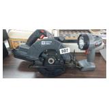 PORTER CABLE  CIRCULAR SAW AND FLASHLIGHT