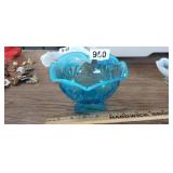 ANTIQUE JEFFERSON BLUE OPALESCENT BOWL
