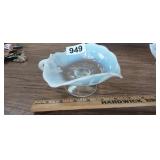 VINTAGE BLUE OPALESCENT GLASS BOWL