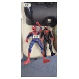 TALKING SPIDERMAN AND VENOM FIGURINES