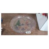 MULTICOLORED CHRISTMAS GLASS PLATTER