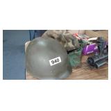 MILITARY HELMET WITH CAMO COVER