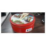 VINTAGE TIN WITH NAILS AND SGREWS