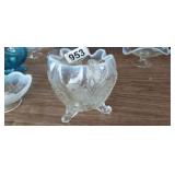 ANTIQUE OPALESCENT FOOTED BOWL