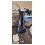 SPOTTED AMBER GLASS VASE