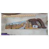 PAINTED HAND SAW DECOR