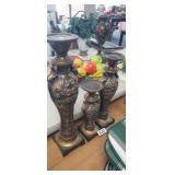 (3) DECORATIVE CANDLE STANDS