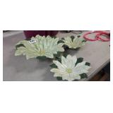 (3) CERAMIC POINSETTIA BOWLS