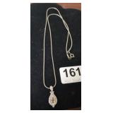 NECKLACE WITH STERLING SILVER DROP