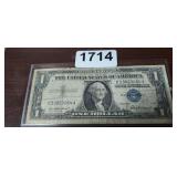1957 ONE DOLLAR BLUE SEAL, SILVER CERTIFICATE