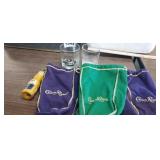 CROWN ROYAL BAGS AND SHOT GLASSES