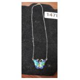 STERLING SILVER 16" BUTTERFLY NECKLACE