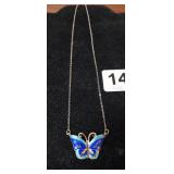 STERLING SILVER 16" BUTTERFLY NECKLACE