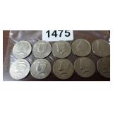 (10) KENNEDY HALF DOLLARS