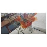 METAL PLANTER BASKET, & FALL FLOWER DECOR