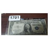 1935 ONE DOLLAR BLUE SEAL, SILVER CERTIFICATE