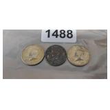 (3) 40% SILVER HALF DOLLARS