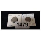 1909 & 1912-D LIBERTY V-NICKELS