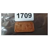 1 OUNCE, .999 FINE COPPER BAR