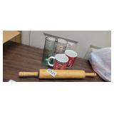 COCA COLA CUPS, MUGS AND ROLLING PIN