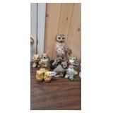 CERAMIC OWL LOT WITH SALT AND PEPPER SHAKERS