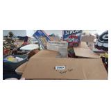 BOX FULL OF TRAIN CARS, TRACK, ETC