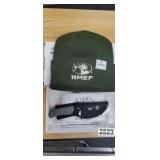 RMEF, BROWNING CAP, KNIFE AND SHEATH