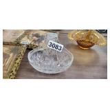 ANTIQUE CUT CRYSTAL BASKET WITH HANDLE